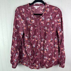 LC Lauren Conrad Blouse Floral print‎ Button Down Size small